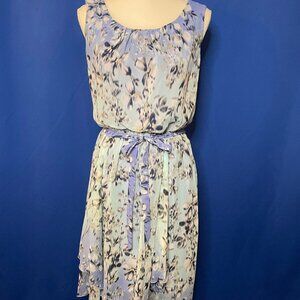Rabbit Rabbit Rabbit Light Blue Print Dress with Belt SZ.8